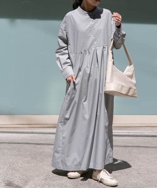 FORK&SPOON（フォークアンドスプーン）の「FORK&SPOON　タックワイドワンピース（ワンピース・レディース・ブルー系その他/ブラック系その他・1/2）」の3枚目の写真