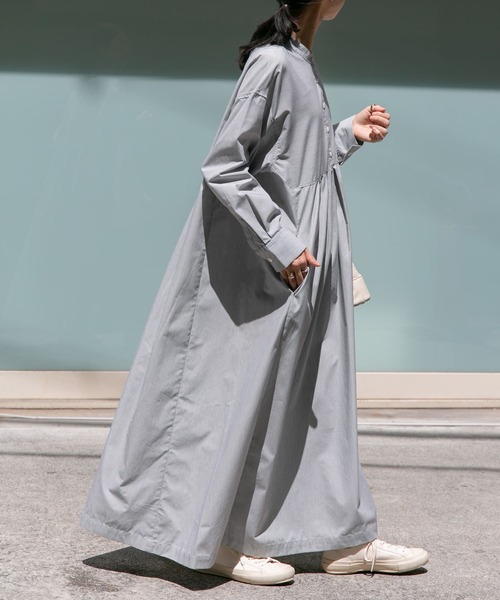 FORK&SPOON（フォークアンドスプーン）の「FORK&SPOON　タックワイドワンピース（ワンピース・レディース・ブルー系その他/ブラック系その他・1/2）」の6枚目の写真