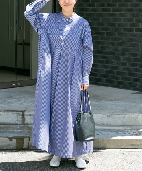 FORK&SPOON（フォークアンドスプーン）の「FORK&SPOON　タックワイドワンピース（ワンピース・レディース・ブルー系その他/ブラック系その他・1/2）」の9枚目の写真