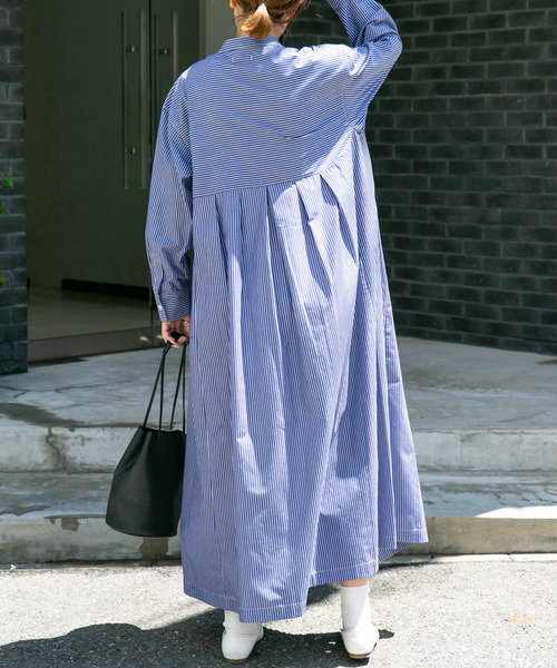 FORK&SPOON（フォークアンドスプーン）の「FORK&SPOON　タックワイドワンピース（ワンピース・レディース・ブルー系その他/ブラック系その他・1/2）」の13枚目の写真