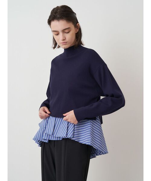 ELENDEEK（エレンディーク）の「ペプラムキャミセットニットトップ（ニット/セーター・レディース・グレー/ブラック/ネイビー・FREE）」の4枚目の写真