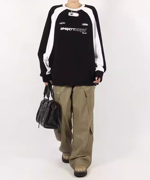 lilful（リルフル）の「サイドライン ゲームシャツユニフォーム スウェット（スウェット・レディース・ブラック/ブラウン・M/L）」の22枚目の写真