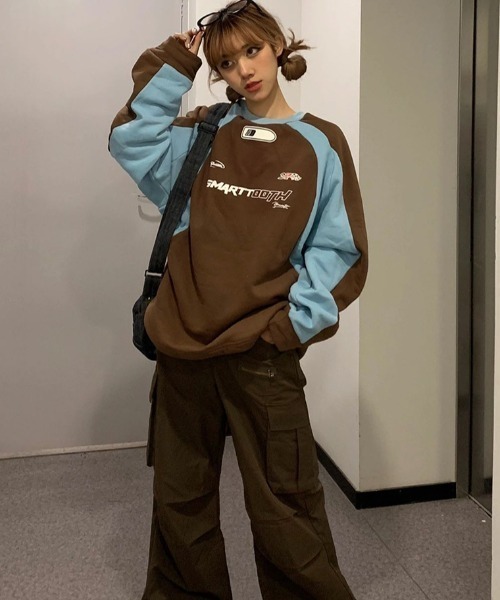 lilful（リルフル）の「サイドライン ゲームシャツユニフォーム スウェット（スウェット・レディース・ブラック/ブラウン・M/L）」の9枚目の写真