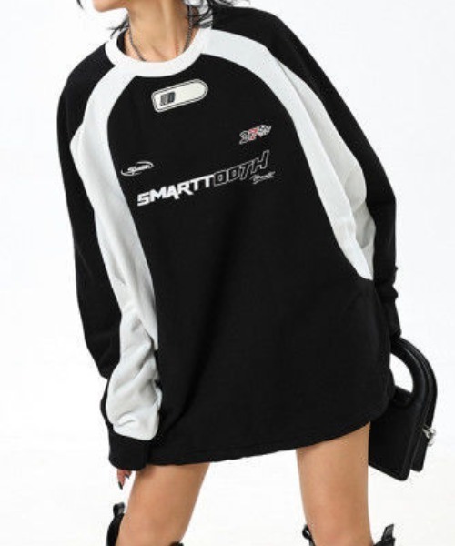 lilful（リルフル）の「サイドライン ゲームシャツユニフォーム スウェット（スウェット・レディース・ブラック/ブラウン・M/L）」の3枚目の写真