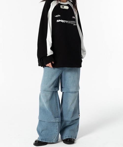 lilful（リルフル）の「サイドライン ゲームシャツユニフォーム スウェット（スウェット・レディース・ブラック/ブラウン・M/L）」の6枚目の写真