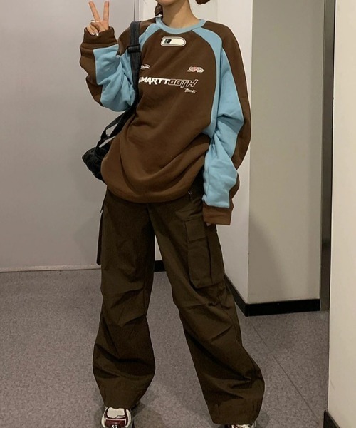 lilful（リルフル）の「サイドライン ゲームシャツユニフォーム スウェット（スウェット・レディース・ブラック/ブラウン・M/L）」の11枚目の写真