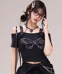 NOVESSEL(ノベセル)のA'GEM/9 × .kom『NOVESSEL/ノベセル』ベルト付きクロップTシャツ