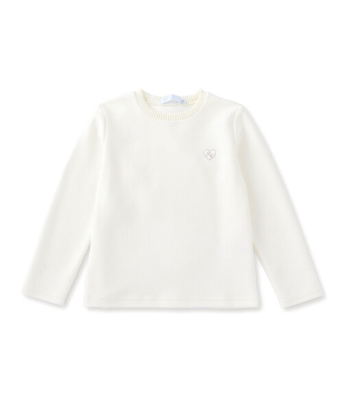 【セール】【日本製】コットンパイルハート刺しゅう付きトレーナー(100~140cm)（スウェット）｜Tartine et Chocolat（タルティーヌエショコラ）
