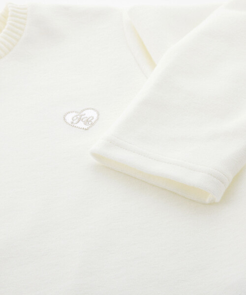 【セール】【日本製】コットンパイルハート刺しゅう付きトレーナー(100~140cm)（スウェット）｜Tartine et Chocolat（タルティーヌエショコラ）