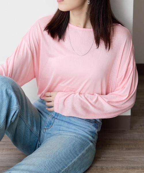 セール】ボートネック シアートップス（Tシャツ/カットソー