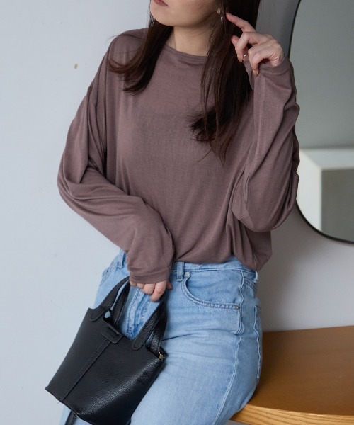 PoFF ボートネックトップス index tシャツ 「7色展開/XS-LLサイズ」ボートネックリブ