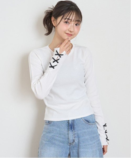 セール】リボンテレコ長袖Tシャツ（Tシャツ/カットソー）｜LOVETOXIC