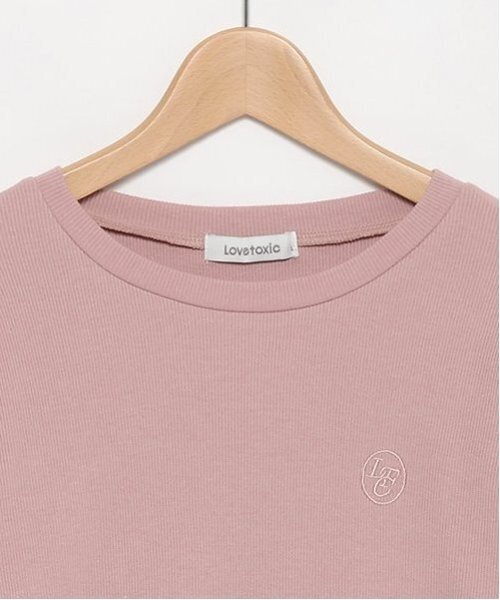 LOVETOXIC(ラブトキシック)の「リボンテレコ長袖Tシャツ(Tシャツ/カットソー・キッズ・ピンク/ブラック/マルチ/オフホワイト・S/M/L)」の7枚目の写真