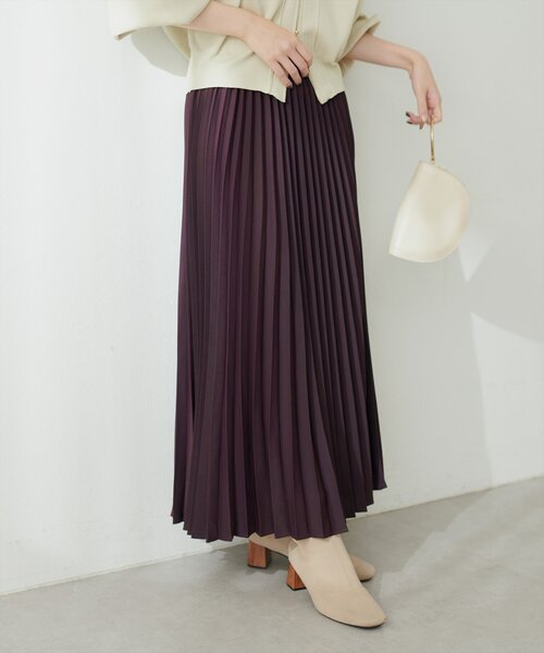 natural couture（ナチュラルクチュール）の「アコーディオンプリーツスカート（スカート・レディース・モカ/その他1/ボルドー/クリーム/ブラック・FREE）」の5枚目の写真