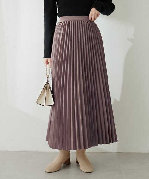 natural couture（ナチュラルクチュール）の「アコーディオンプリーツスカート（スカート・レディース・モカ/その他1/ボルドー/クリーム/ブラック・FREE）」の3枚目の写真