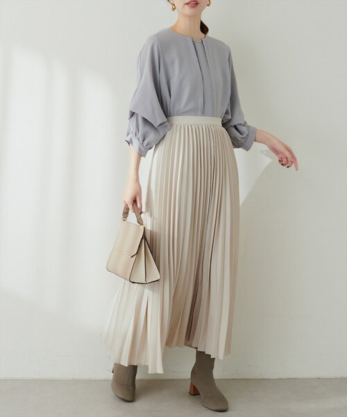 natural couture（ナチュラルクチュール）の「アコーディオンプリーツスカート（スカート・レディース・モカ/その他1/ボルドー/クリーム/ブラック・FREE）」の18枚目の写真