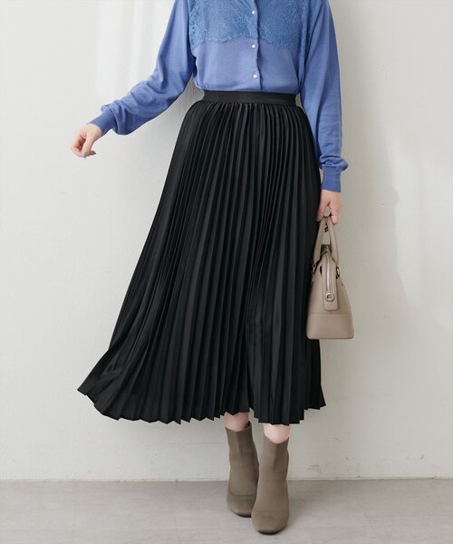 natural couture（ナチュラルクチュール）の「アコーディオンプリーツスカート（スカート・レディース・モカ/その他1/ボルドー/クリーム/ブラック・FREE）」の8枚目の写真