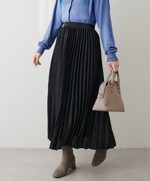 natural couture（ナチュラルクチュール）の「アコーディオンプリーツスカート（スカート・レディース・モカ/その他1/ボルドー/クリーム/ブラック・FREE）」の7枚目の写真