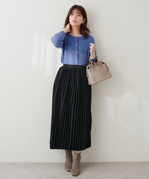 natural couture（ナチュラルクチュール）の「アコーディオンプリーツスカート（スカート・レディース・モカ/その他1/ボルドー/クリーム/ブラック・FREE）」の10枚目の写真