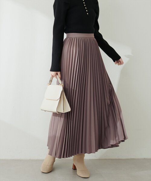 natural couture（ナチュラルクチュール）の「アコーディオンプリーツスカート（スカート・レディース・モカ/その他1/ボルドー/クリーム/ブラック・FREE）」の13枚目の写真