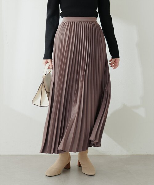 natural couture（ナチュラルクチュール）の「アコーディオンプリーツスカート（スカート・レディース・モカ/その他1/ボルドー/クリーム/ブラック・FREE）」の12枚目の写真