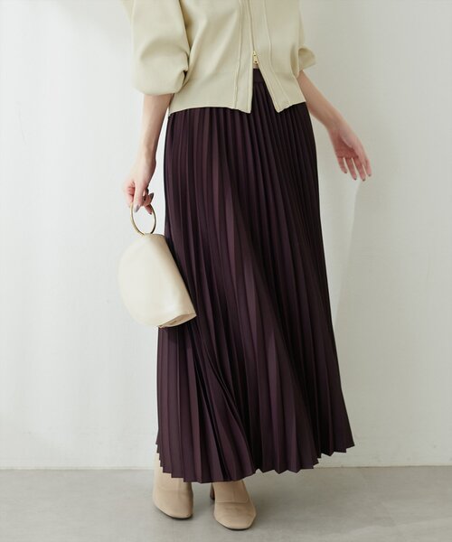 natural couture（ナチュラルクチュール）の「アコーディオンプリーツスカート（スカート・レディース・モカ/その他1/ボルドー/クリーム/ブラック・FREE）」の20枚目の写真