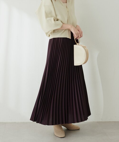 natural couture（ナチュラルクチュール）の「アコーディオンプリーツスカート（スカート・レディース・モカ/その他1/ボルドー/クリーム/ブラック・FREE）」の21枚目の写真