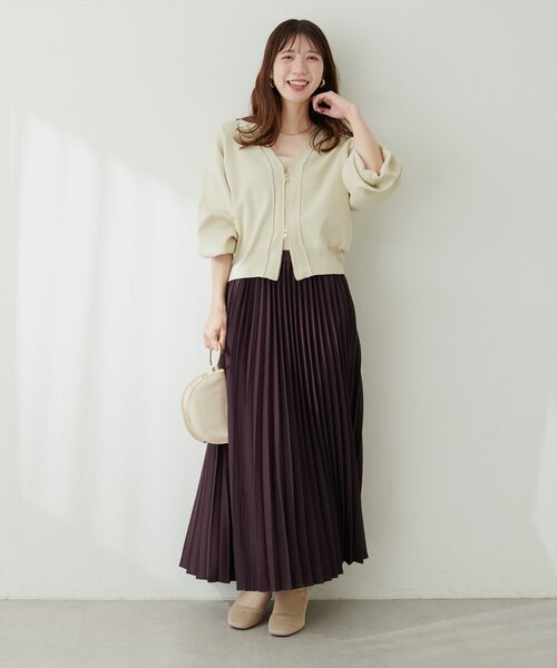 natural couture（ナチュラルクチュール）の「アコーディオンプリーツスカート（スカート・レディース・モカ/その他1/ボルドー/クリーム/ブラック・FREE）」の22枚目の写真
