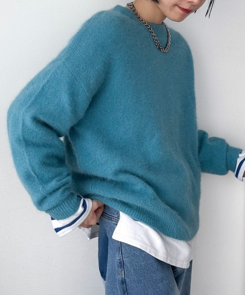 Doux archives（ドゥアルシーヴ）の「ラクーンミックスクルーネック
