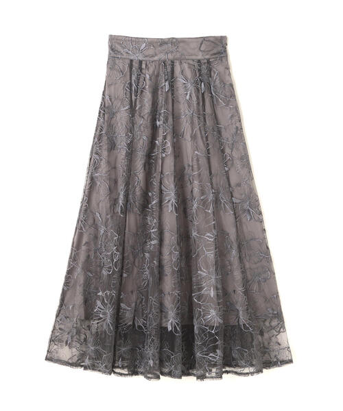 N.（N. Natural Beauty Basic）（エヌエヌナチュラルビューティーベーシック）の「◆チュールレースロングスカート（スカート・レディース・グレー/ベージュ・MEDIUM/SMALL）」の6枚目の写真