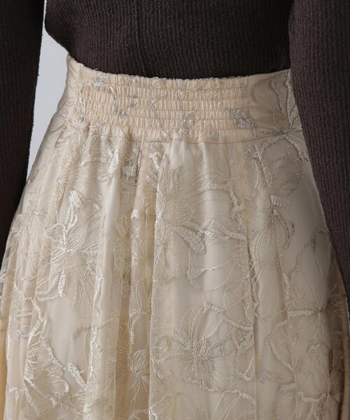 N.（N. Natural Beauty Basic）（エヌエヌナチュラルビューティーベーシック）の「◆チュールレースロングスカート（スカート・レディース・グレー/ベージュ・MEDIUM/SMALL）」の20枚目の写真