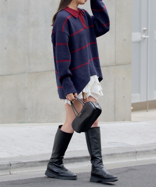 RAY CASSIN(レイカズン)の「ロングエコレザーブーツ(ブーツ・レディース・ブラック/ブラウン・SMALL/MEDIUM/LARGE)」の16枚目の写真