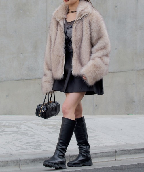 RAY CASSIN(レイカズン)の「ロングエコレザーブーツ(ブーツ・レディース・ブラック/ブラウン・SMALL/MEDIUM/LARGE)」の4枚目の写真