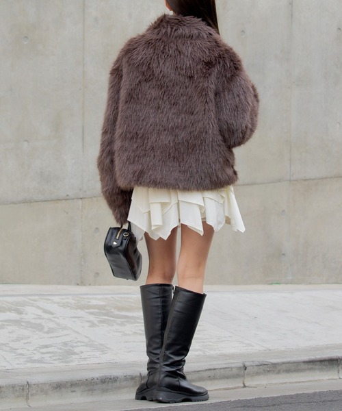 RAY CASSIN(レイカズン)の「ロングエコレザーブーツ(ブーツ・レディース・ブラック/ブラウン・SMALL/MEDIUM/LARGE)」の8枚目の写真