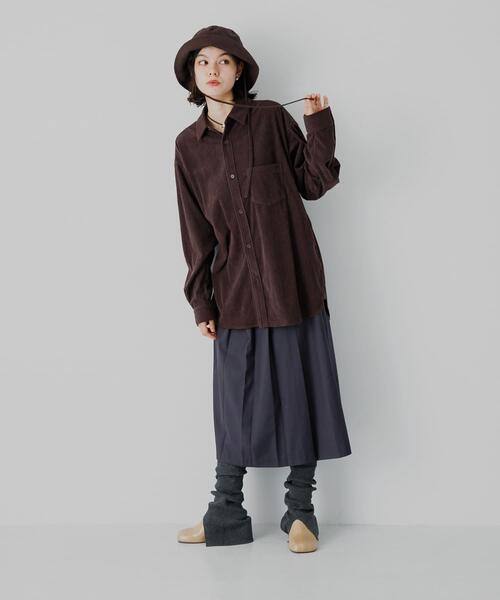 セール】『ユニセックス』コーデュロイルーズシャツ（シャツ/ブラウス