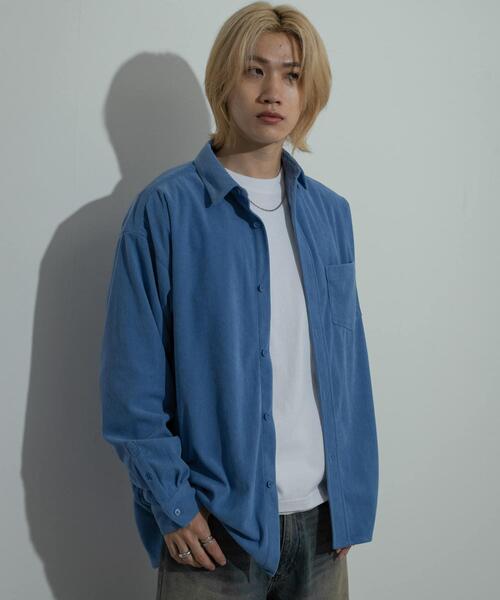 SENSE OF PLACE by URBAN RESEARCH（センスオブプレイスバイアーバンリサーチ）の「『ユニセックス』コーデュロイルーズシャツ（シャツ/ブラウス・メンズ・ライトブルー/ブラック/ブラウン/アイボリー・MEDIUM/LARGE）」の8枚目の写真