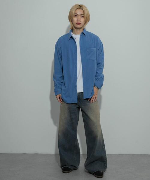 SENSE OF PLACE by URBAN RESEARCH（センスオブプレイスバイアーバンリサーチ）の「『ユニセックス』コーデュロイルーズシャツ（シャツ/ブラウス・メンズ・ライトブルー/ブラック/ブラウン/アイボリー・MEDIUM/LARGE）」の11枚目の写真