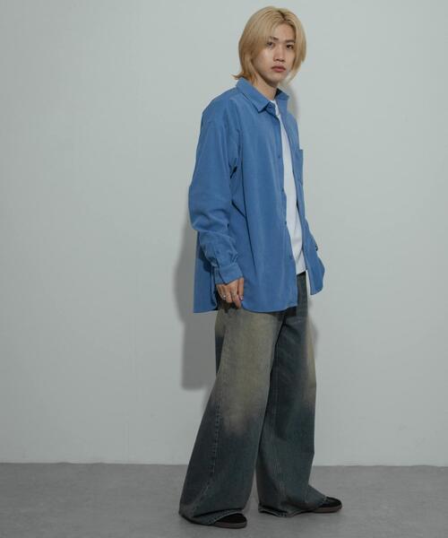 SENSE OF PLACE by URBAN RESEARCH（センスオブプレイスバイアーバンリサーチ）の「『ユニセックス』コーデュロイルーズシャツ（シャツ/ブラウス・メンズ・ライトブルー/ブラック/ブラウン/アイボリー・MEDIUM/LARGE）」の12枚目の写真