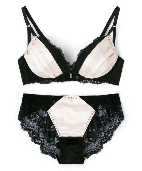 セール】セクシードレープサテン ブラジャー＆ショーツセット