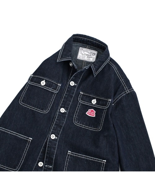 L.COPECK(エルコペック)の「デニムカバーオール(デニムジャケット・キッズ・ネイビー/ストライプ・150cm/160cm/170cm)」の7枚目の写真