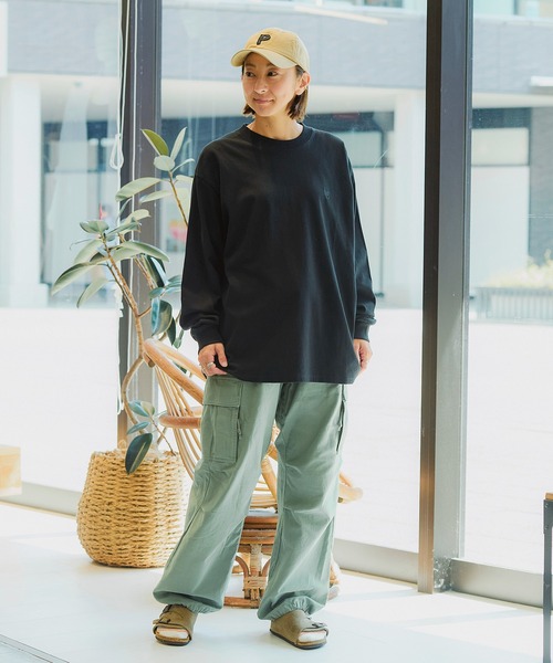 UNIVERSAL OVERALL(ユニバーサルオーバーオール)の「UNIVERSAL OVERALL UO EMBROIDERY L/S(Tシャツ/カットソー・メンズ・ブラック/ホワイト/ネイビー・MEDIUM/LARGE)」の9枚目の写真