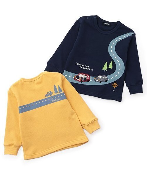 kladskap(クレードスコープ)の「【人気商品再入荷】【直営店で取り扱い無し】車アップリケ&道トレーナー(スウェット・キッズ・マスタード/ネイビー・90cm/100cm/110cm/120cm/130cm)」の4枚目の写真