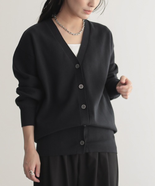 スウェットライクロングVカーディガン【サスティナブル