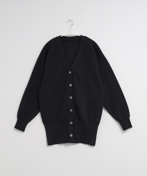 セール】スウェットライクロングVカーディガン【サスティナブル
