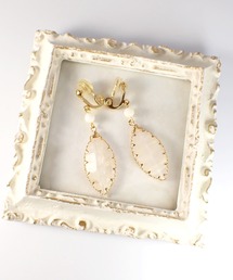 CERCA（チェルカ）の「HaRu*/【痛くないイヤリング】白珊瑚・マーキス型チャーム（イヤリング）」