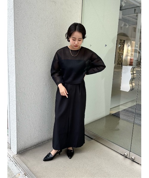 UR'S(ユアーズ)の「スポンディッシュシアープルオーバー(Tシャツ/カットソー・レディース・ホワイト/ブラック・M/L/S)」の1枚目の写真