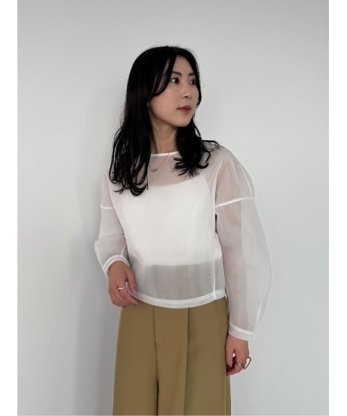 UR'S(ユアーズ)の「スポンディッシュシアープルオーバー(Tシャツ/カットソー・レディース・ホワイト/ブラック・M/L/S)」の14枚目の写真