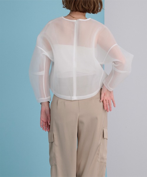UR'S(ユアーズ)の「スポンディッシュシアープルオーバー(Tシャツ/カットソー・レディース・ホワイト/ブラック・M/L/S)」の11枚目の写真