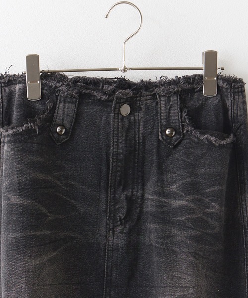 Chick(チック)の「Vintage Like Denim Mermaid Skirt / ヴィンテージ風デニムマーメイドスカート(デニムスカート・レディース・ブラック/ブルー・FREE)」の8枚目の写真