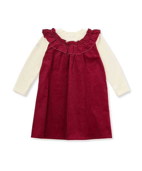 SLAP SLIP（スラップスリップ）の「ギャザーフリルリボンパールドッキングワンピース(80~130cm)（ワンピース・キッズ・ピンク/レッド・80ｃｍ/130cm/110cm/120cm/90cm/100cm）」の6枚目の写真